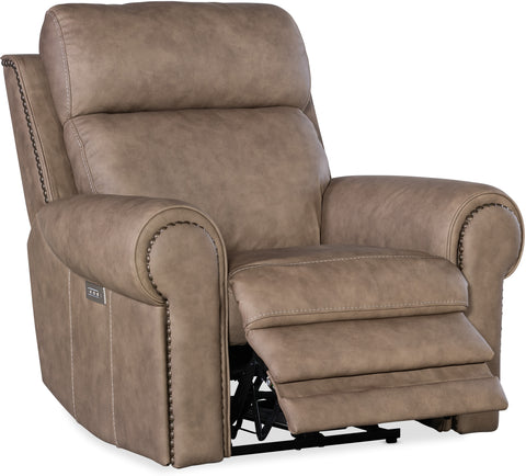 Hooker Furniture Living Room Duncan Power Recliner w/Power Headrest & Lumbar
