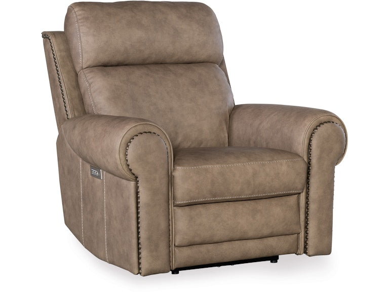 Hooker Furniture Living Room Duncan Power Recliner w/Power Headrest & Lumbar