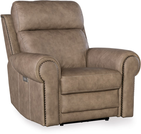 Hooker Furniture Living Room Duncan Power Recliner w/Power Headrest & Lumbar