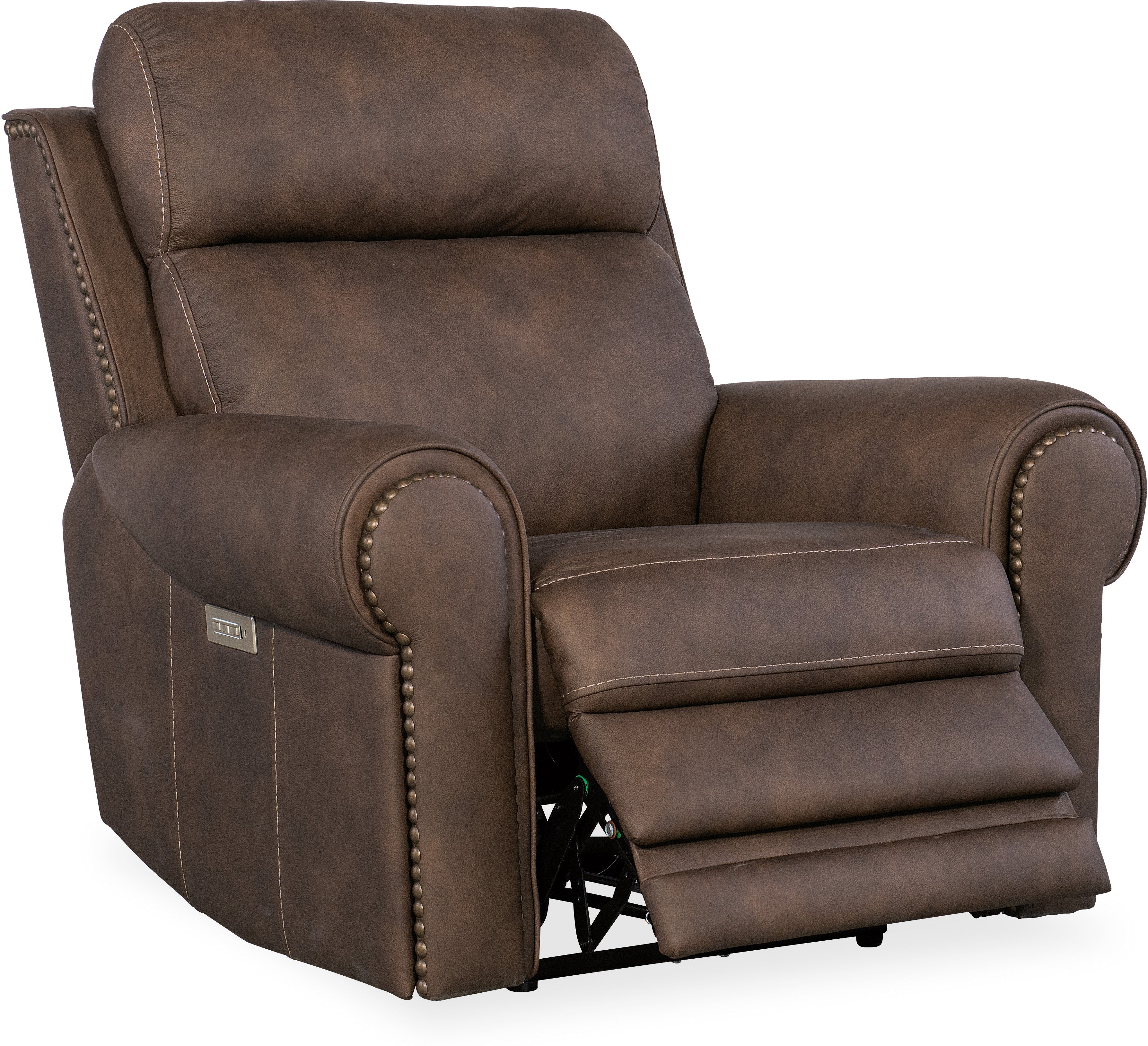 Hooker Furniture Living Room Duncan Power Recliner w/Power Headrest & Lumbar