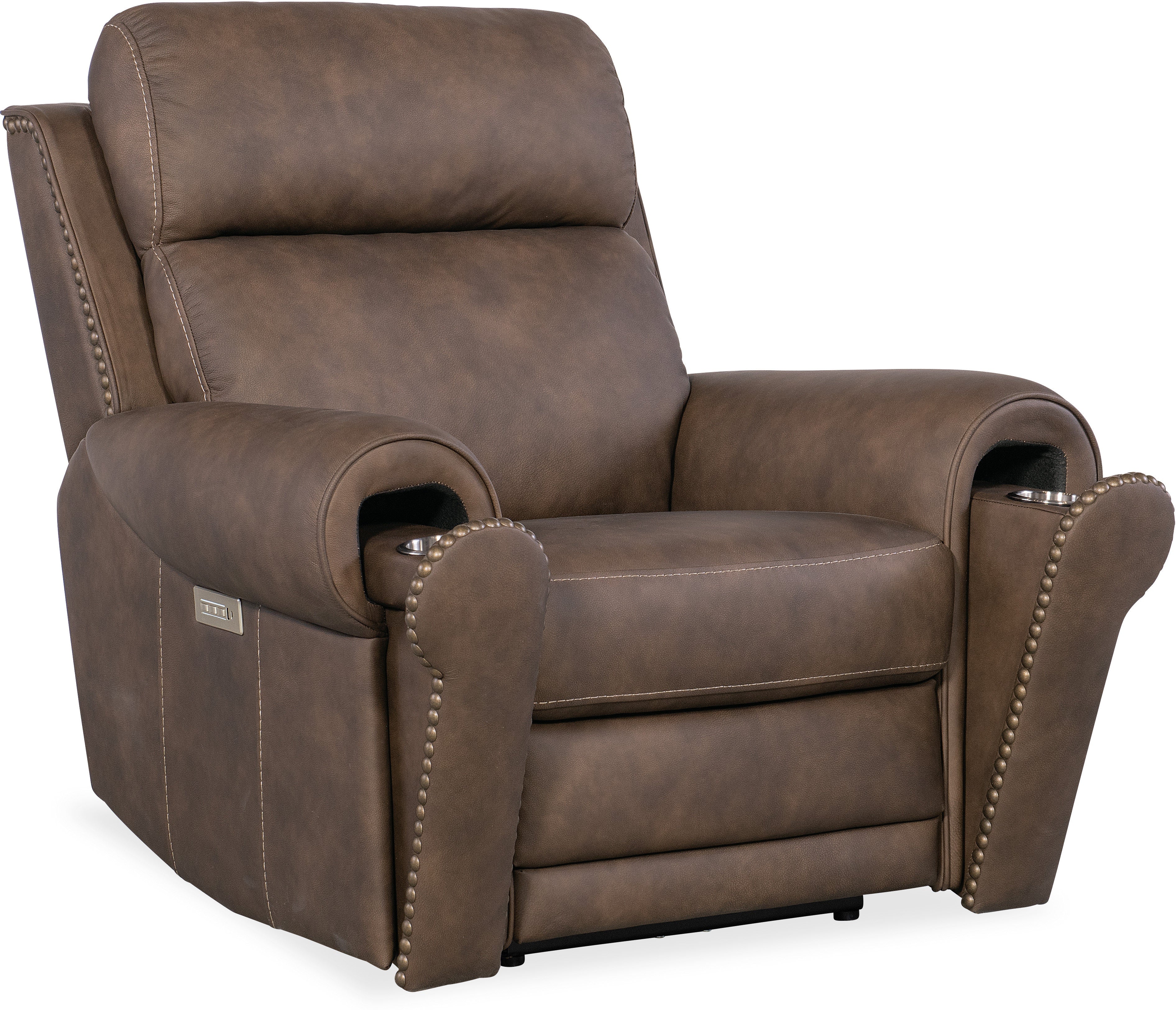 Hooker Furniture Living Room Duncan Power Recliner w/Power Headrest & Lumbar