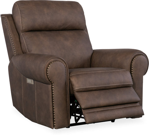 Hooker Furniture Living Room Duncan Power Recliner w/Power Headrest & Lumbar