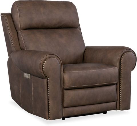 Hooker Furniture Living Room Duncan Power Recliner w/Power Headrest & Lumbar