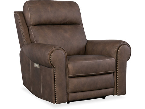 Hooker Furniture Living Room Duncan Power Recliner w/Power Headrest & Lumbar