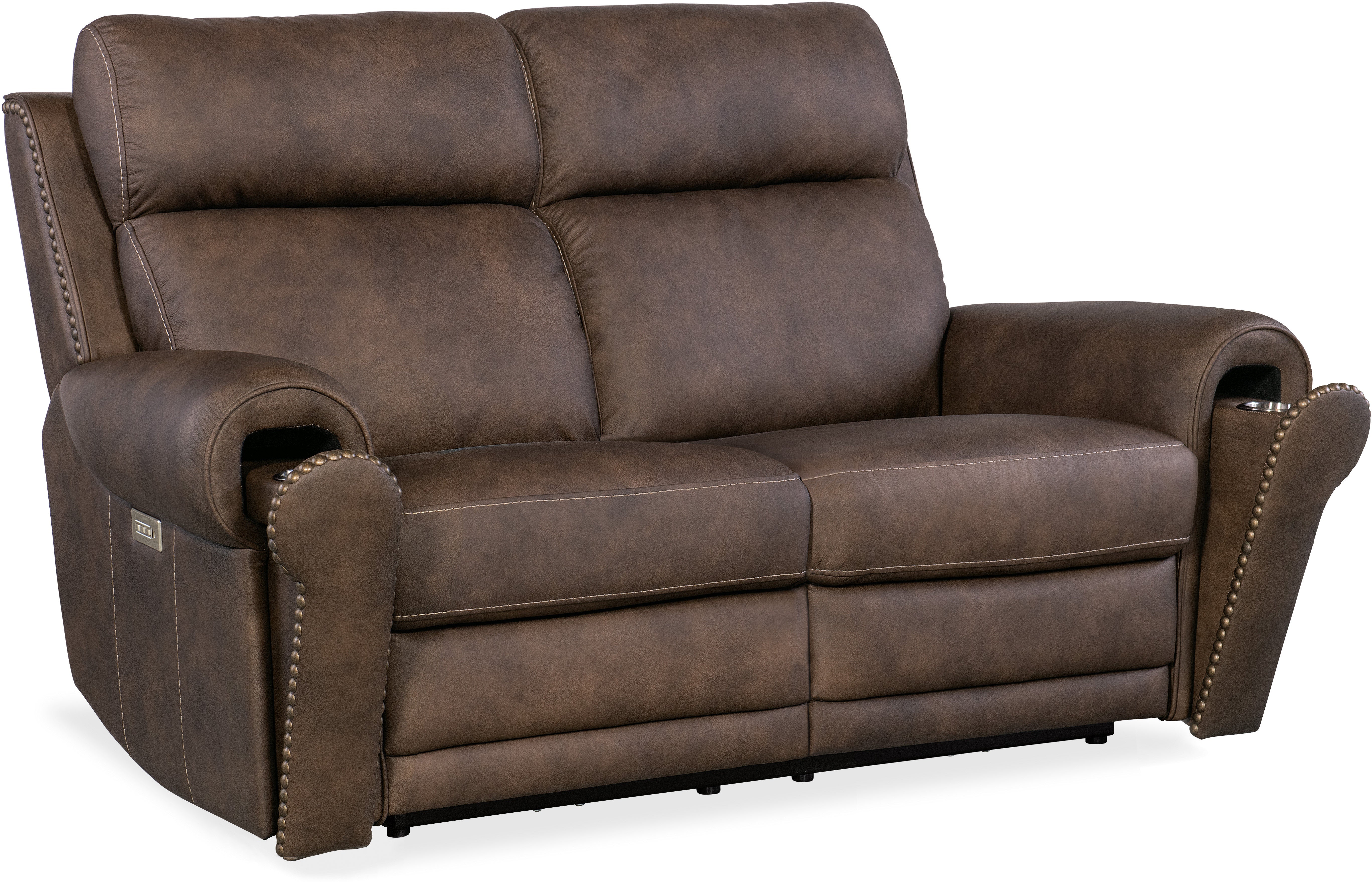 Hooker Furniture Living Room Duncan Power Loveseat w/Power Headrest & Lumbar