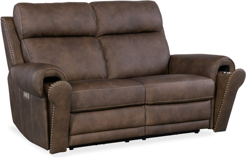 Hooker Furniture Living Room Duncan Power Loveseat w/Power Headrest & Lumbar
