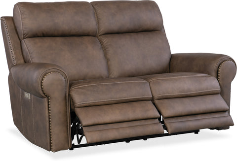 Hooker Furniture Living Room Duncan Power Loveseat w/Power Headrest & Lumbar