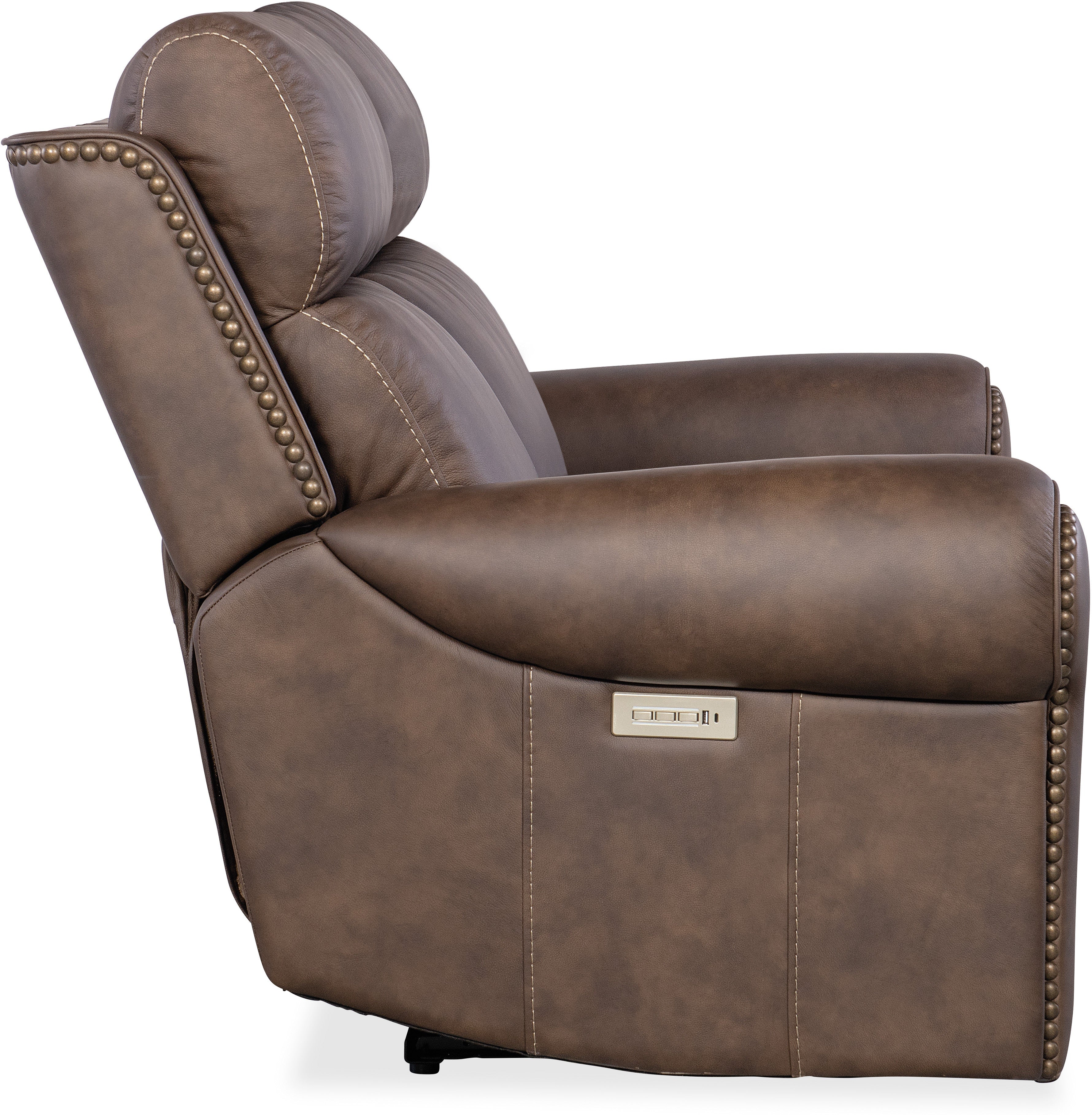 Hooker Furniture Living Room Duncan Power Loveseat w/Power Headrest & Lumbar