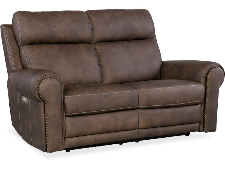 Hooker Furniture Living Room Duncan Power Loveseat w/Power Headrest & Lumbar