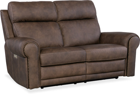 Hooker Furniture Living Room Duncan Power Loveseat w/Power Headrest & Lumbar