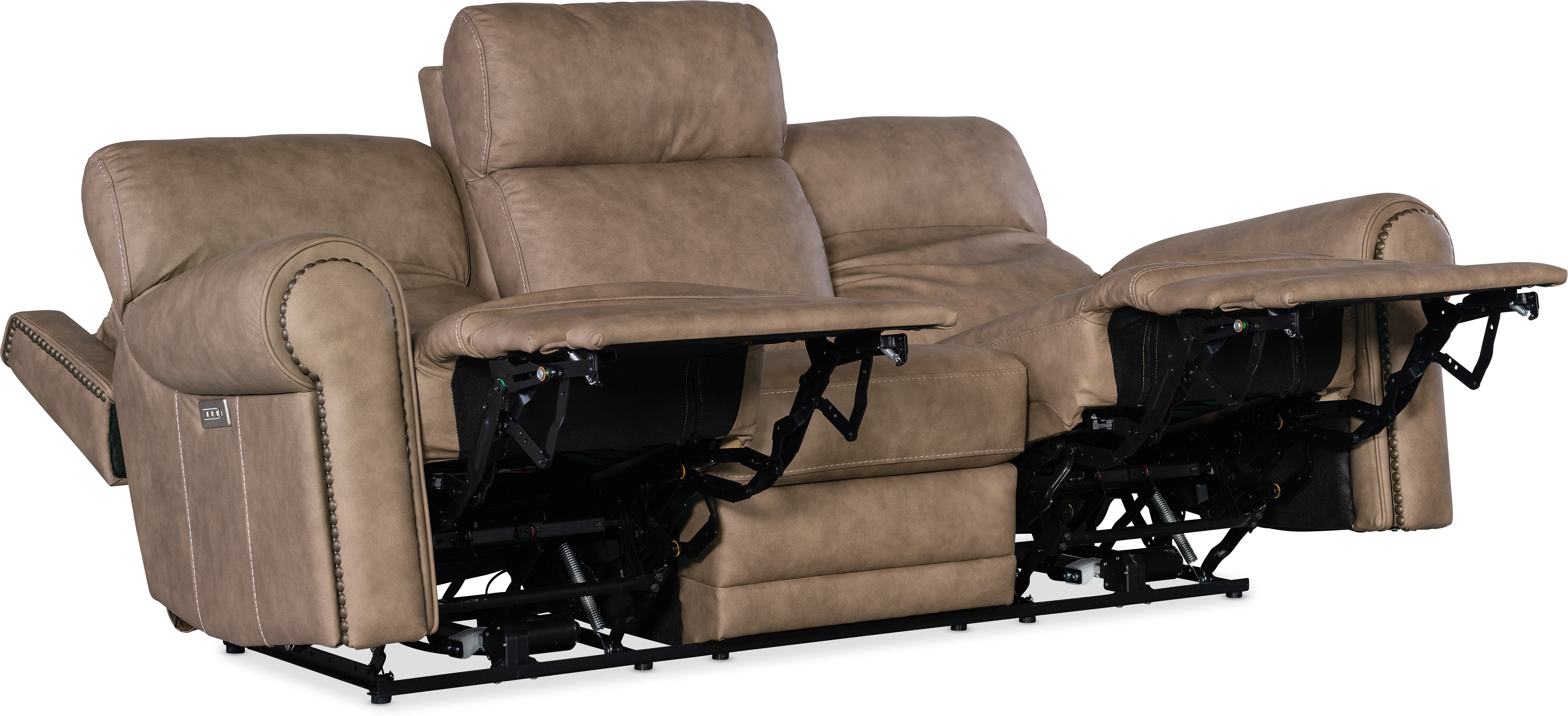 Hooker Furniture Living Room Duncan Power Sofa w/Power Headrest & Lumbar