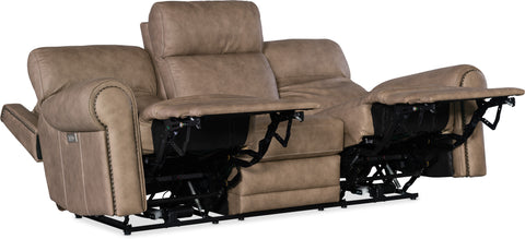 Hooker Furniture Living Room Duncan Power Sofa w/Power Headrest & Lumbar