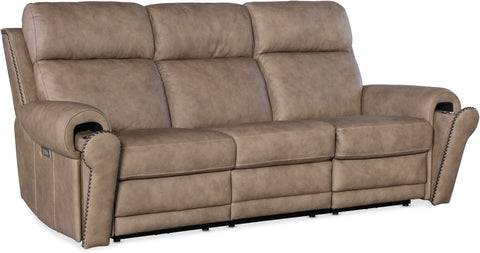 Hooker Furniture Living Room Duncan Power Sofa w/Power Headrest & Lumbar
