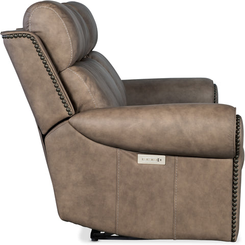 Hooker Furniture Living Room Duncan Power Sofa w/Power Headrest & Lumbar