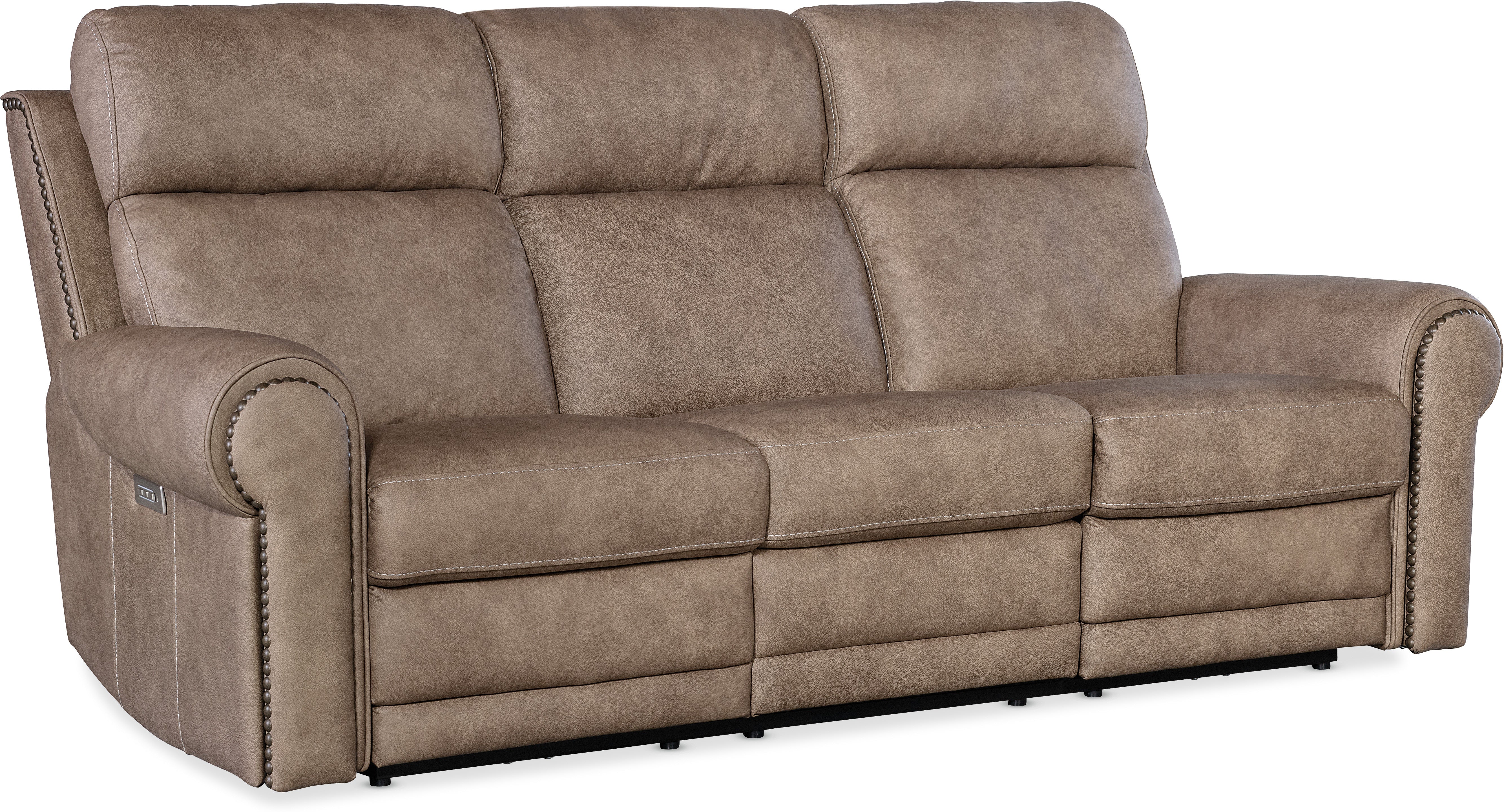 Hooker Furniture Living Room Duncan Power Sofa w/Power Headrest & Lumbar