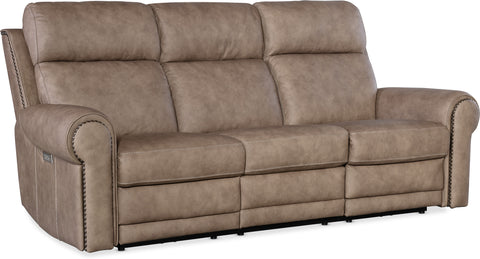 Hooker Furniture Living Room Duncan Power Sofa w/Power Headrest & Lumbar