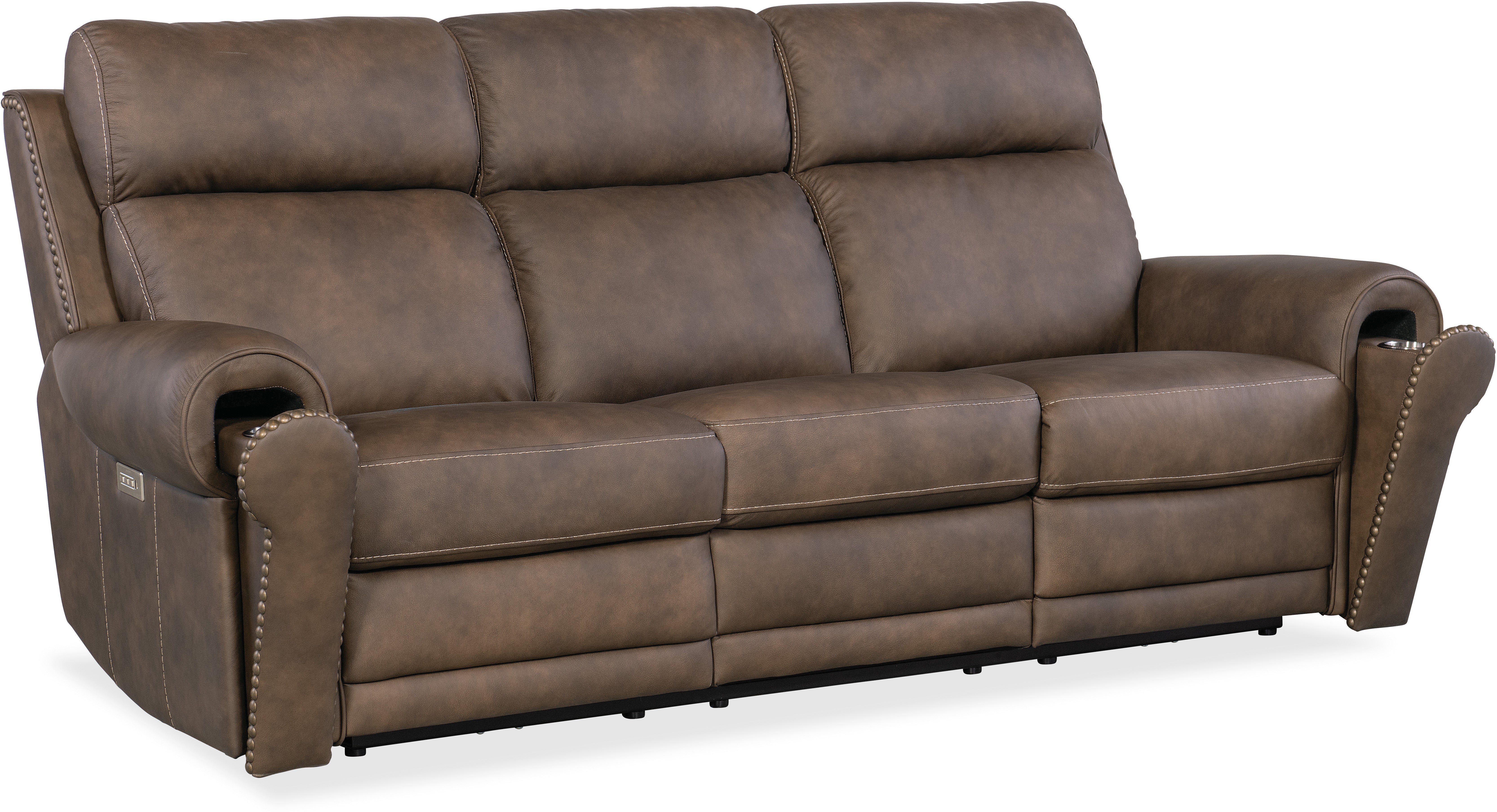 Hooker Furniture Living Room Duncan Power Sofa w/Power Headrest & Lumbar