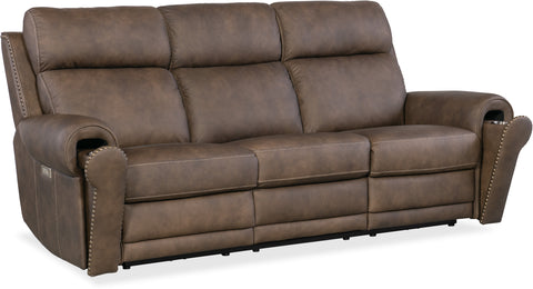 Hooker Furniture Living Room Duncan Power Sofa w/Power Headrest & Lumbar