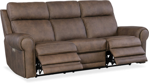 Hooker Furniture Living Room Duncan Power Sofa w/Power Headrest & Lumbar