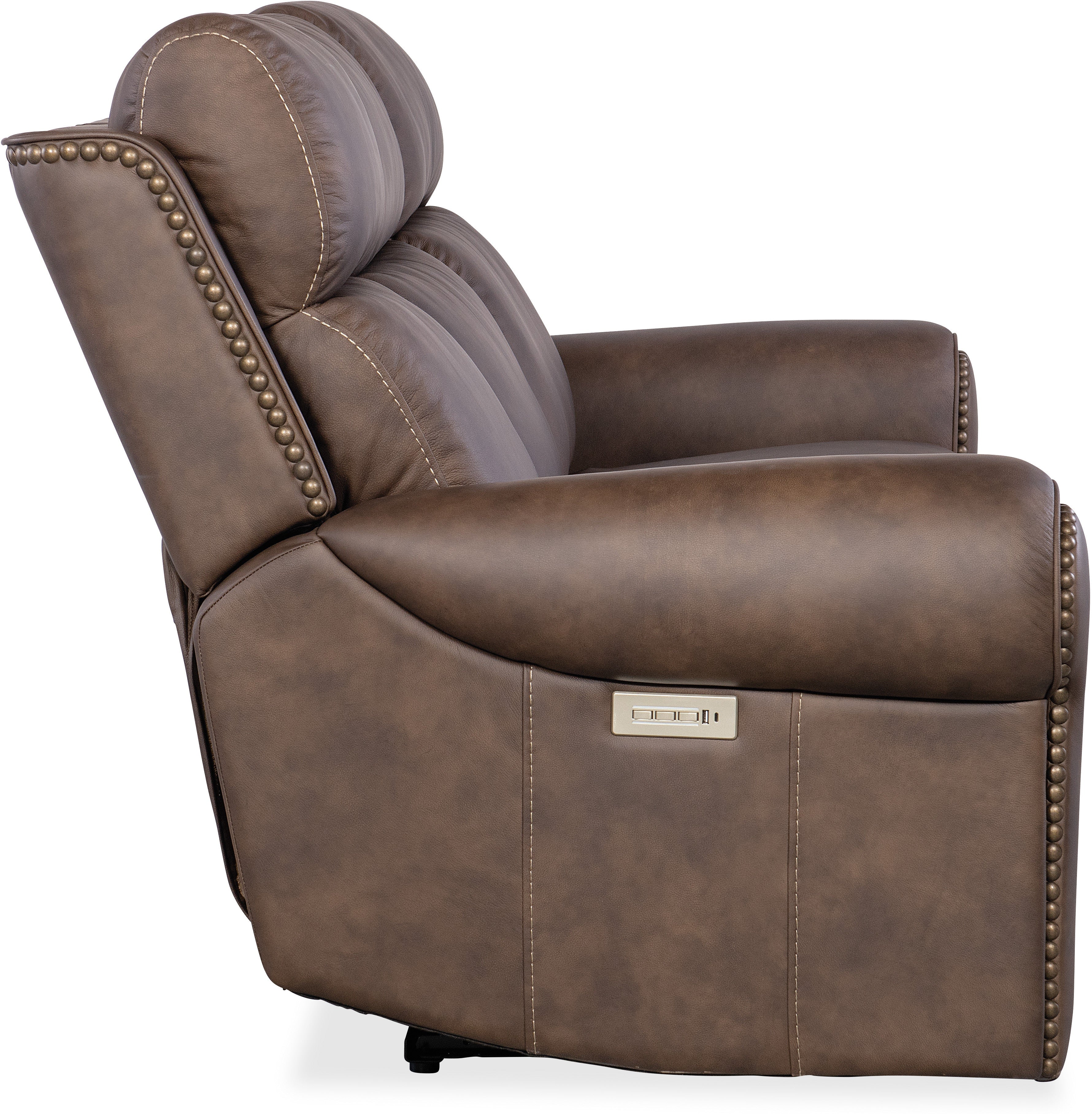 Hooker Furniture Living Room Duncan Power Sofa w/Power Headrest & Lumbar