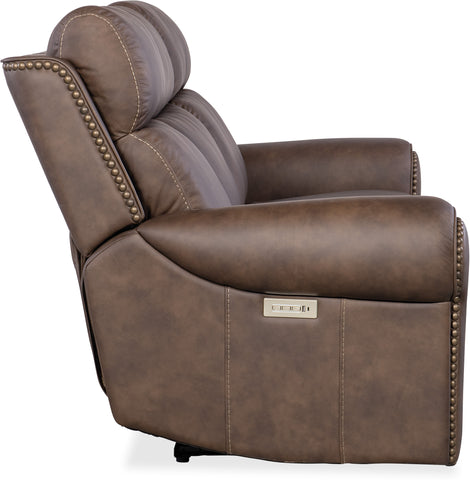 Hooker Furniture Living Room Duncan Power Sofa w/Power Headrest & Lumbar