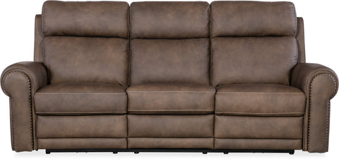 Hooker Furniture Living Room Duncan Power Sofa w/Power Headrest & Lumbar