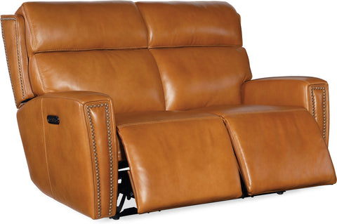 Hooker Furniture Living Room Ruthe Zero Gravity Power Recline Loveseat with Power Headrest