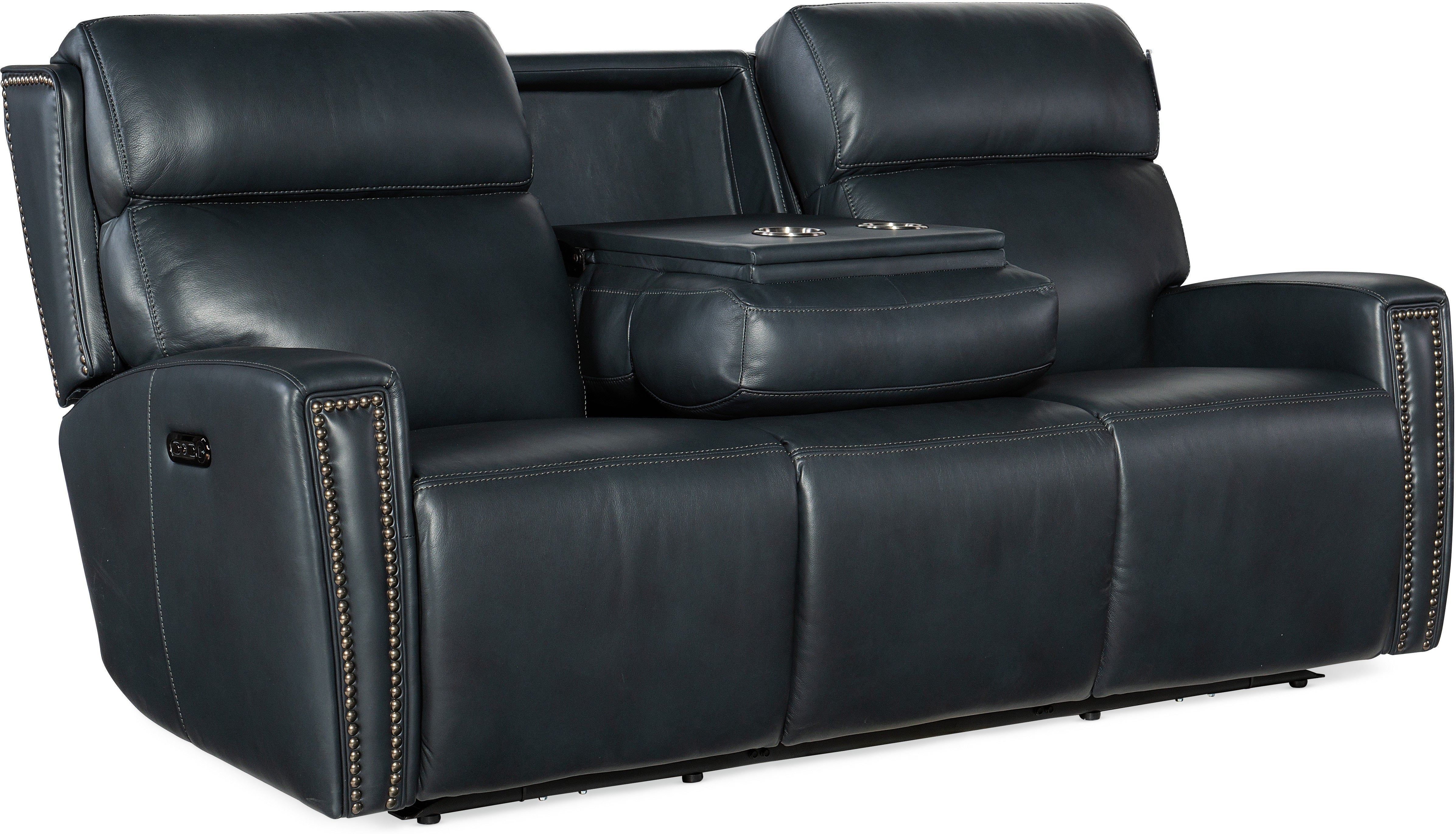 Hooker Furniture Living Room Ruthe ZeroG Power Sofa w/PH & Hidden Console