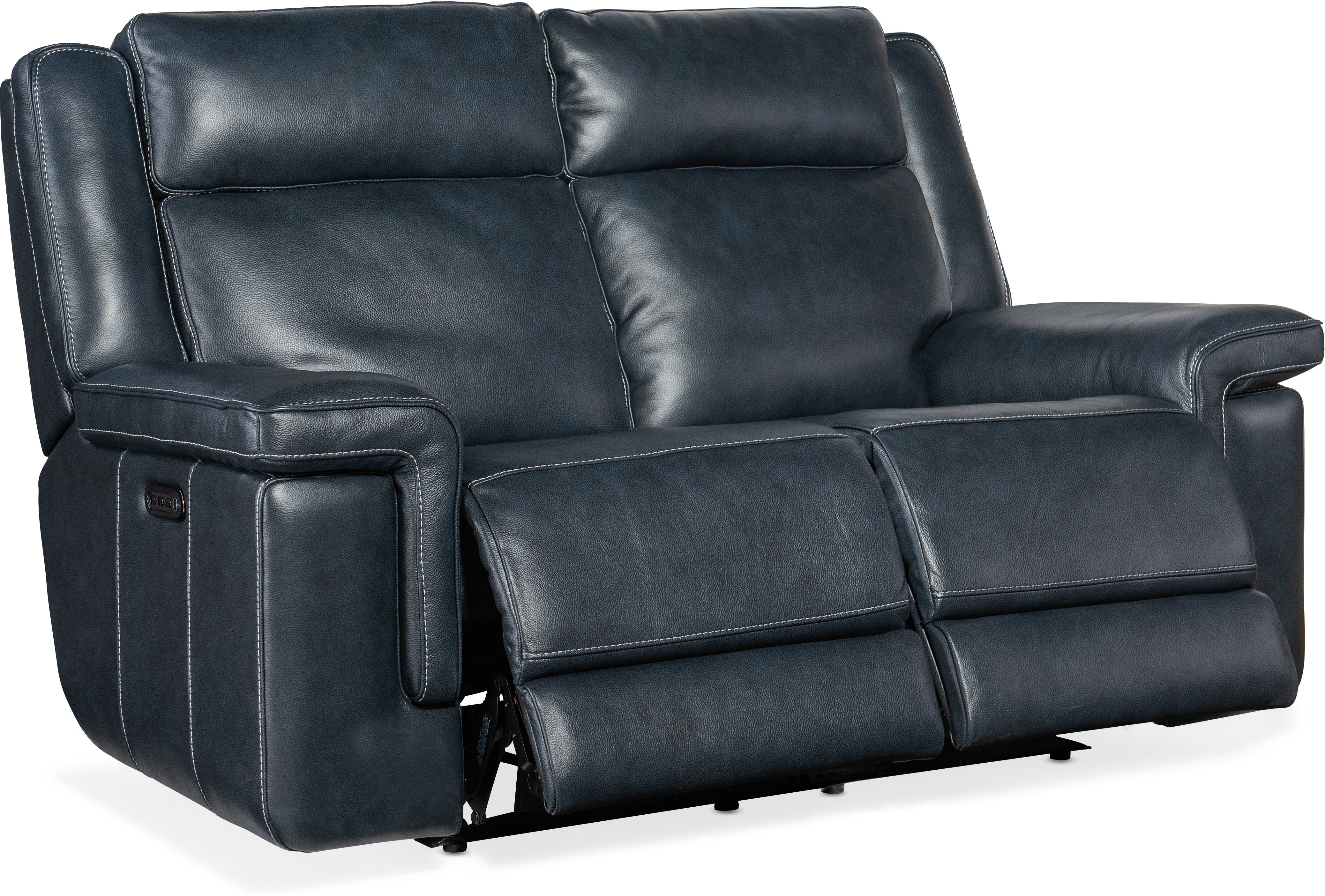 Hooker Furniture Living Room Montel Lay Flat Power Loveseat with Power Headrest & Lumbar