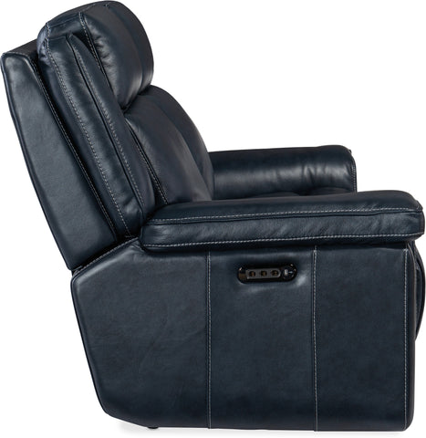 Hooker Furniture Living Room Montel Lay Flat Power Loveseat with Power Headrest & Lumbar