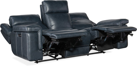 Hooker Furniture Living Room Montel Lay Flat Power Sofa with Power Headrest & Lumbar
