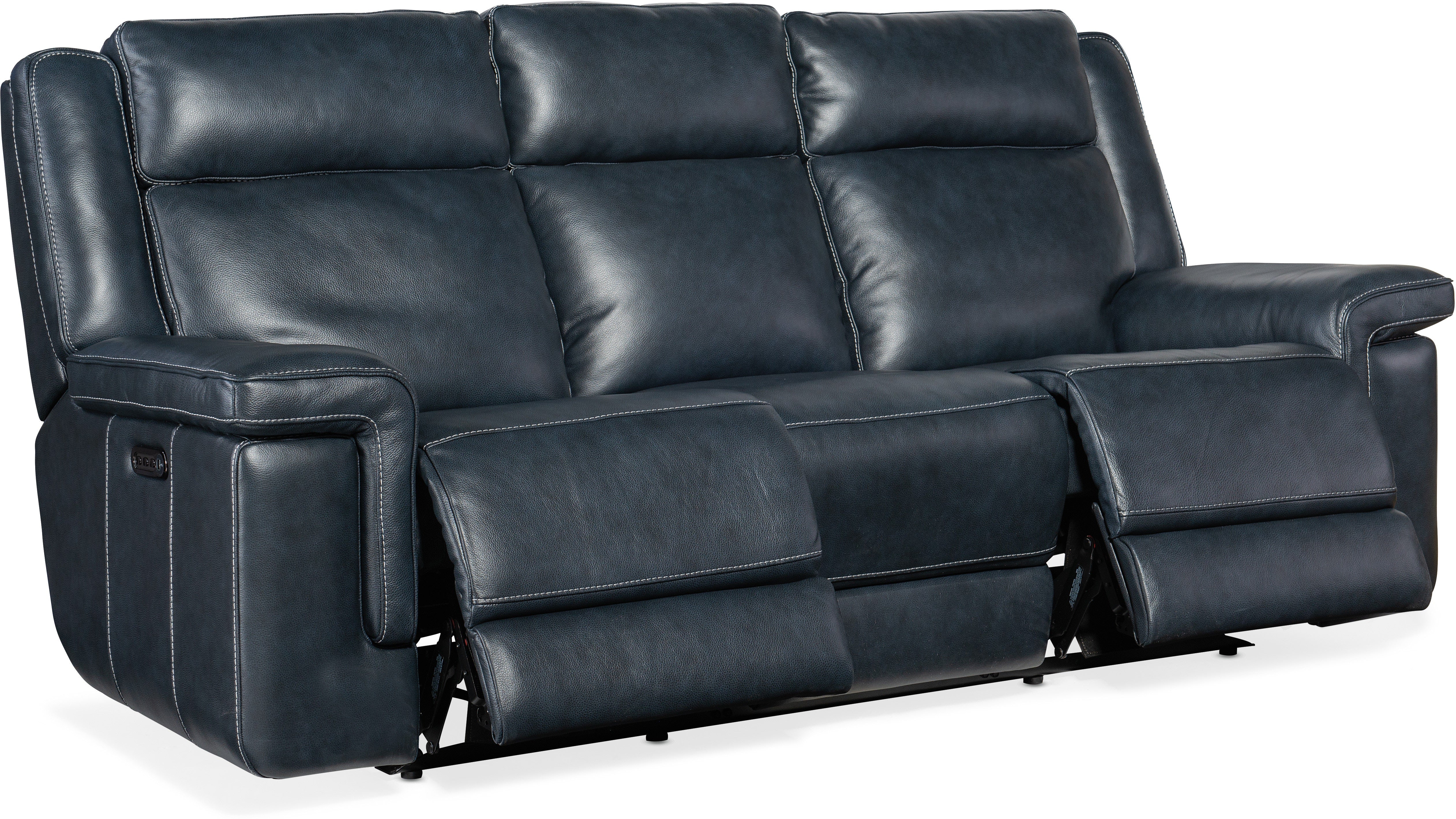 Hooker Furniture Living Room Montel Lay Flat Power Sofa with Power Headrest & Lumbar