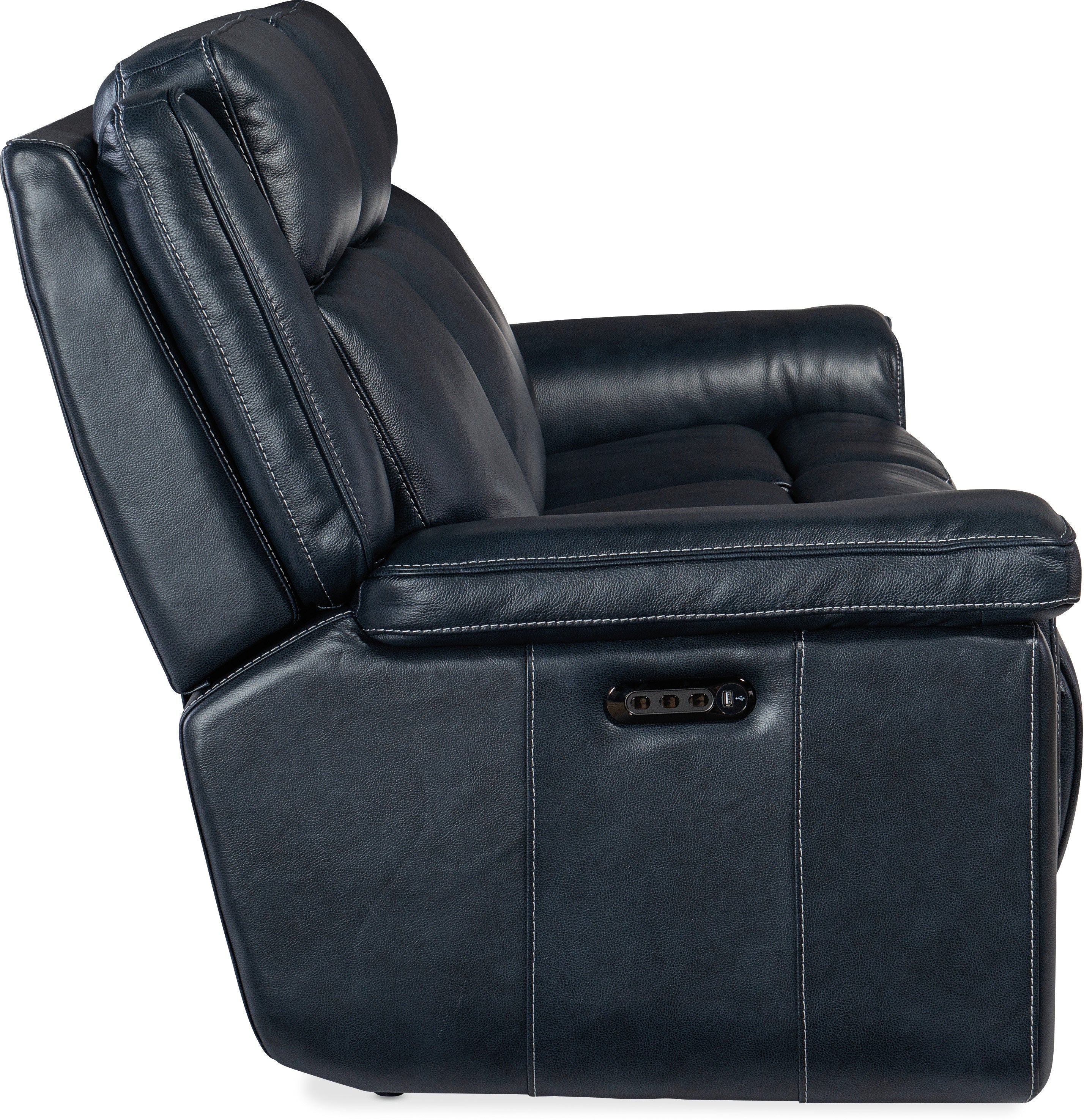 Hooker Furniture Living Room Montel Lay Flat Power Sofa with Power Headrest & Lumbar