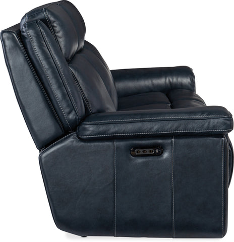 Hooker Furniture Living Room Montel Lay Flat Power Sofa with Power Headrest & Lumbar