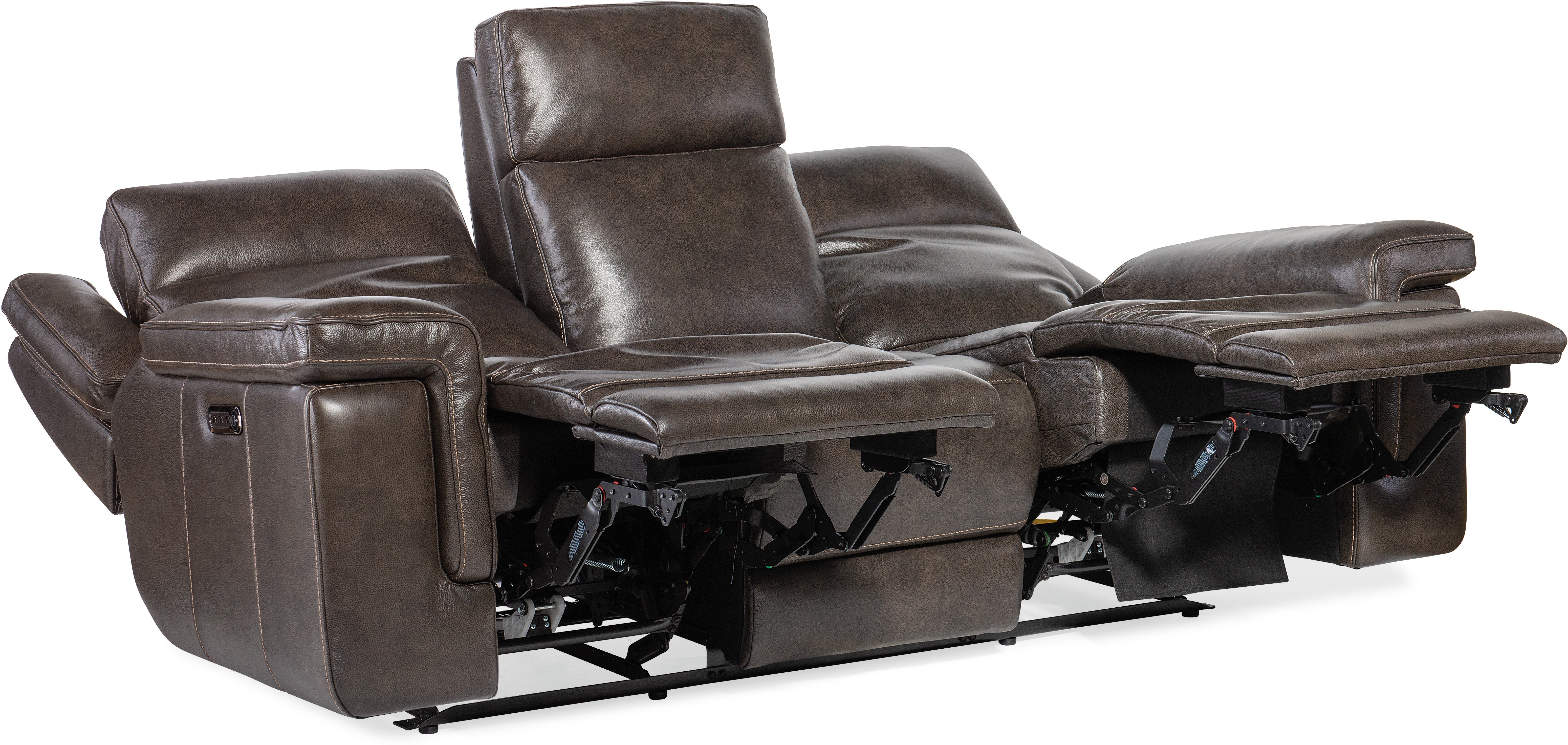 Hooker Furniture Living Room Montel Lay Flat Power Sofa with Power Headrest & Lumbar