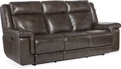 Hooker Furniture Living Room Montel Lay Flat Power Sofa with Power Headrest & Lumbar