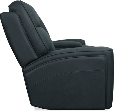 Hooker Furniture Living Room Riverton Power Gliding Console Loveseat with Power Headrest and Lumbar
