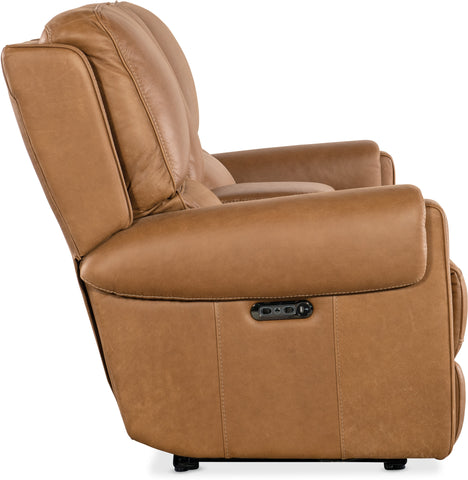 Hooker Furniture Living Room Somers Power Console Loveseat w/Power Headrest