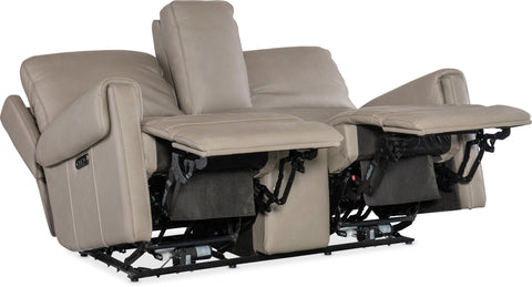 Hooker Furniture Living Room Somers Power Console Loveseat w/Power Headrest