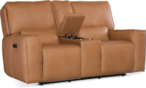 Hooker Furniture Living Room Miles Zero Gravity PWR Console Loveseat w/PWR Headrest