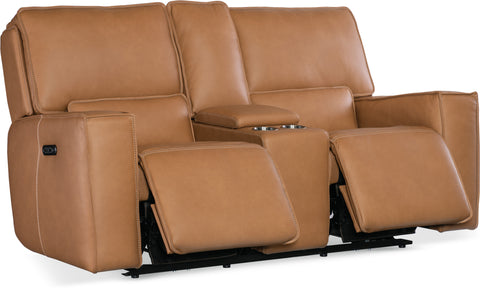 Hooker Furniture Living Room Miles Zero Gravity PWR Console Loveseat w/PWR Headrest