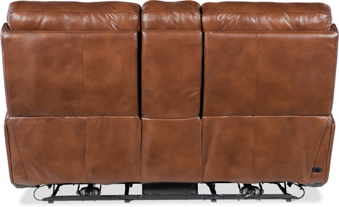 Hooker Furniture Living Room Crosby Zero Gravity Power Console Loveseat with Power Headrest and Lumbar