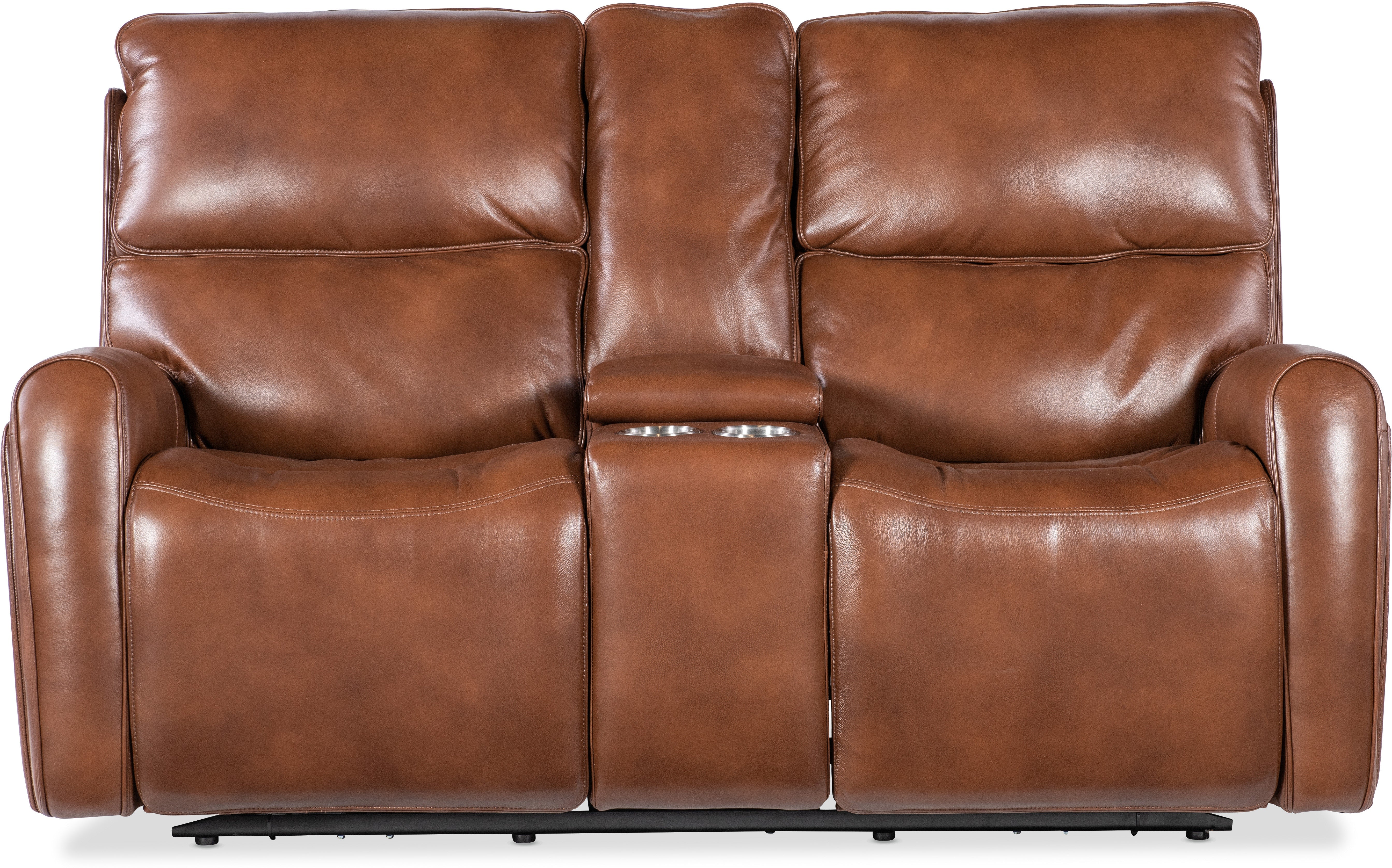Hooker Furniture Living Room Crosby Zero Gravity Power Console Loveseat with Power Headrest and Lumbar