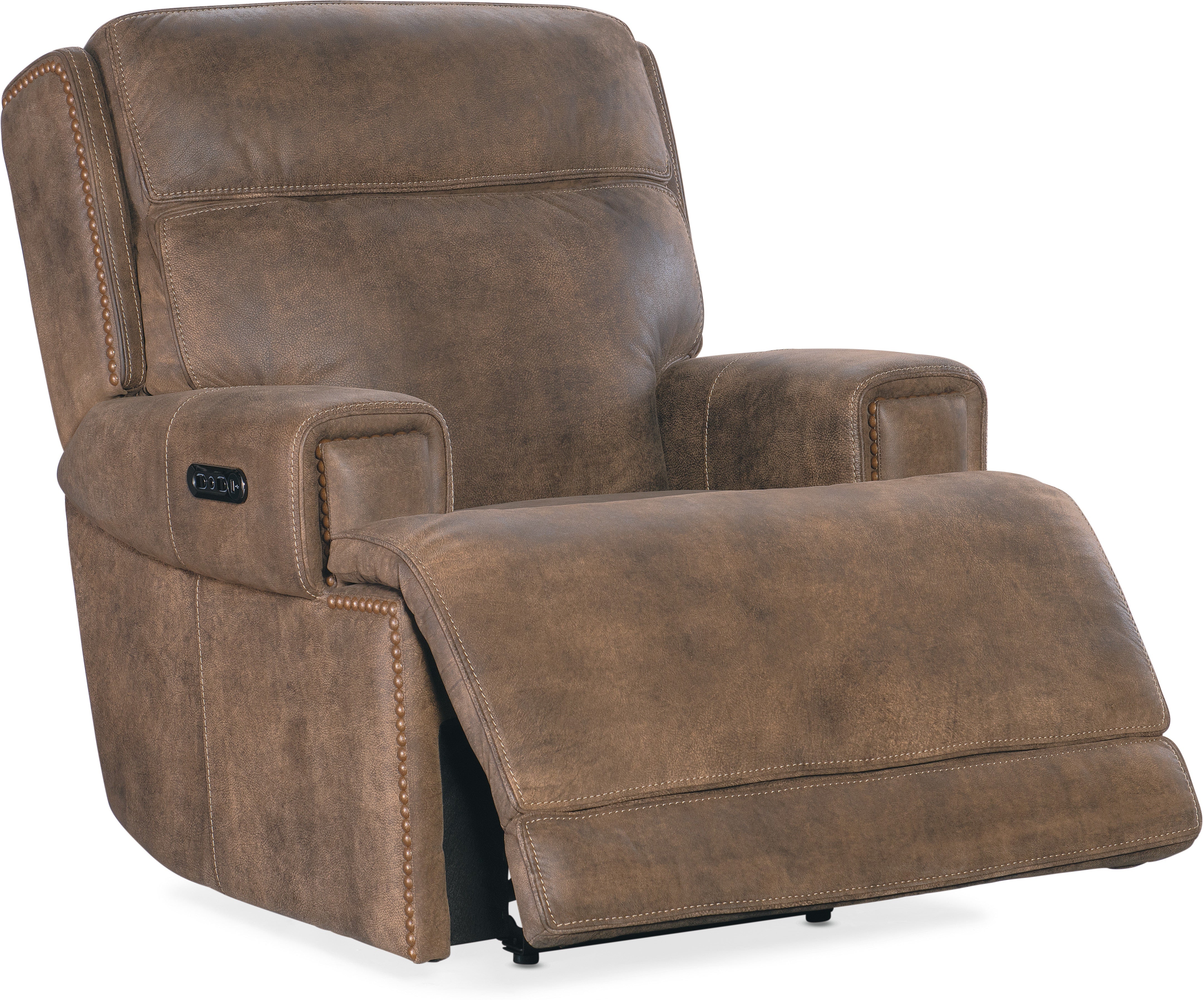 Hooker Furniture Living Room Wheeler Power Recliner with Power Headrest