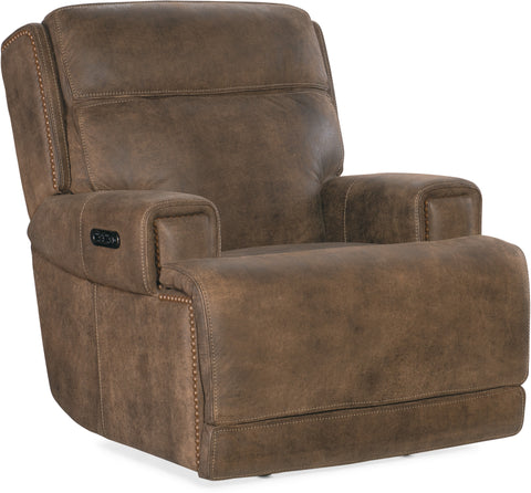 Hooker Furniture Living Room Wheeler Power Recliner with Power Headrest