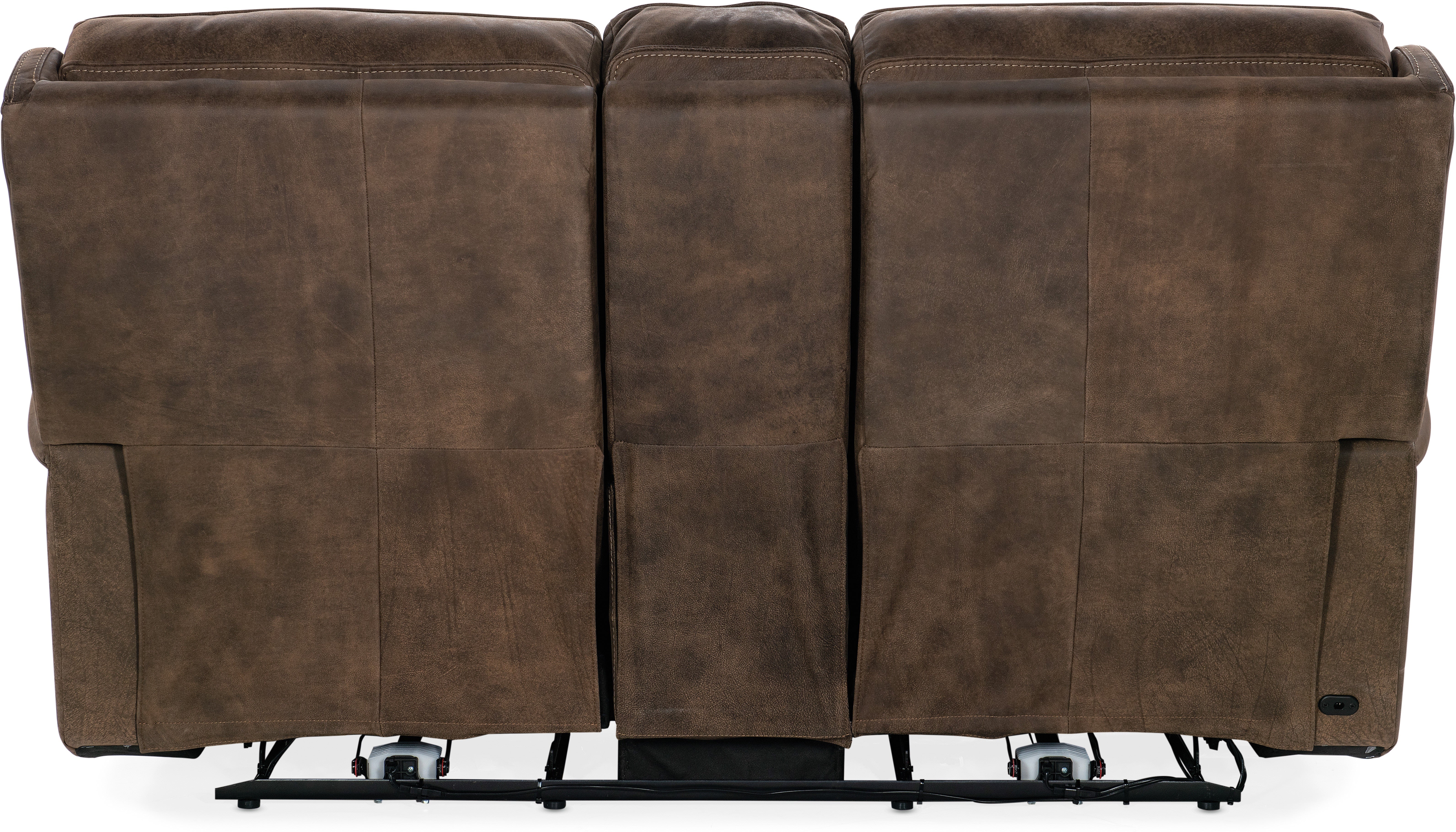 Hooker Furniture Living Room Wheeler Power Console Loveseat with Power Headrest