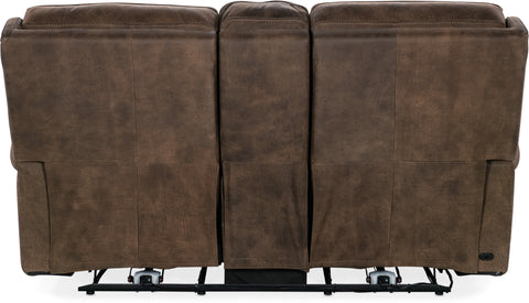 Hooker Furniture Living Room Wheeler Power Console Loveseat with Power Headrest
