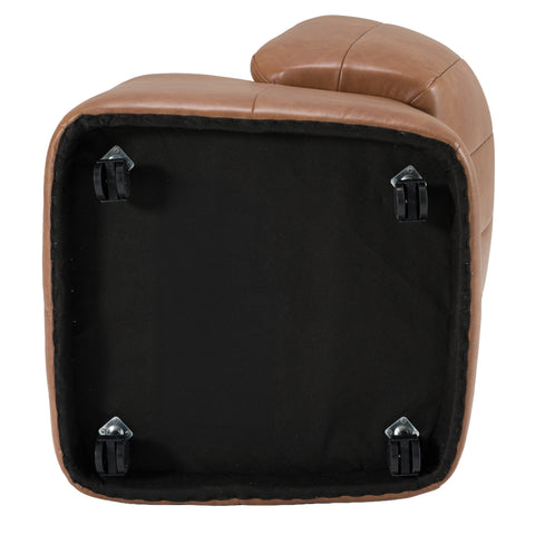 Modrest Standing Modern Brown Vegan Leather Dining Chair With Castor Wheels Model VGKK-KF.Y1255-BRN