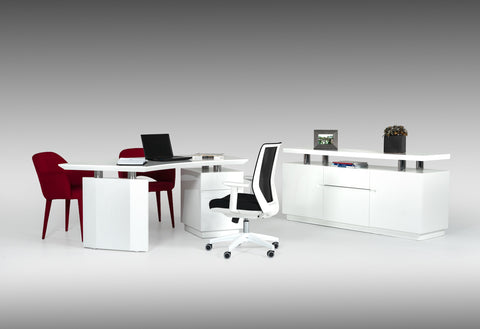 Modrest Stanford Modern White Office Desk Model VGVCBT022-WHT