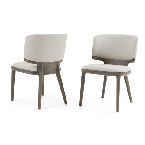 Modrest Stanley Contemporary Grey Leatherette And Grey Ash Set Of 2 Dining Chair Model VGCS-CH20066-DC-GRY